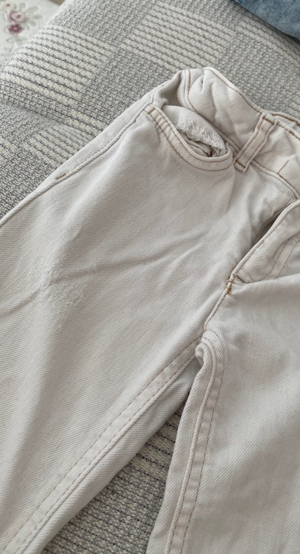 Kız Çocuk Gri Keten Pantolon - Görsel 3