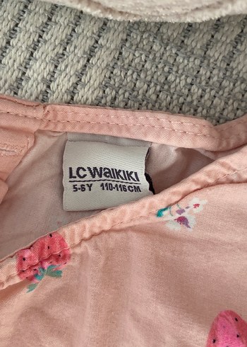 Pembe Çiçek Desenli Kız Elbisesi 5-6 Yaş - Görsel 2