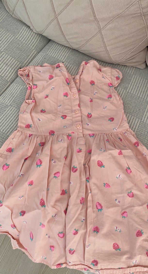 Pembe Çiçek Desenli Kız Elbisesi 5-6 Yaş - Görsel 3