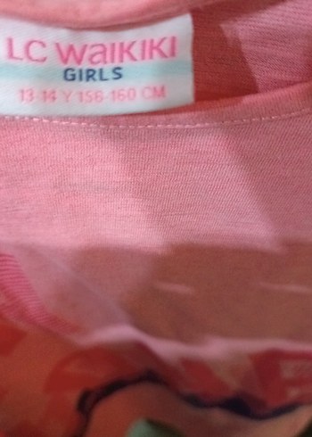 Kız Çocuk Pembe Baskılı Kısa Kollu Tişört - Görsel 3