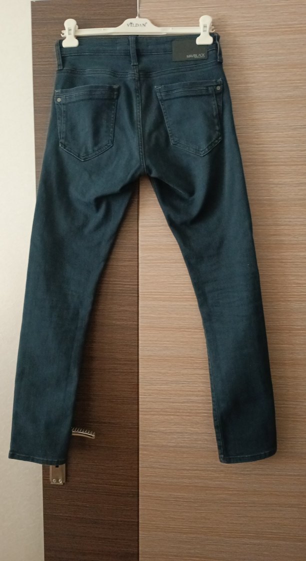 Erkek Lacivert Kemerli Regular Fit Kot Pantolon - Görsel 2
