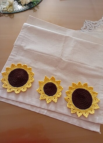 Keten kumastan runner ve kırlent kılıfı - Görsel 6