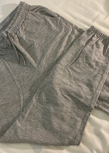 LC Waikiki Gri Kadın Salaş Keten Eşofman Altı