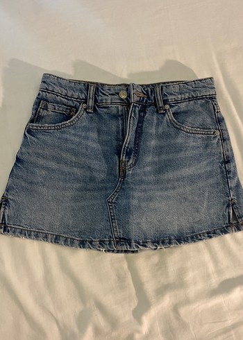 Kadın Mavi Denim mini şort etek
