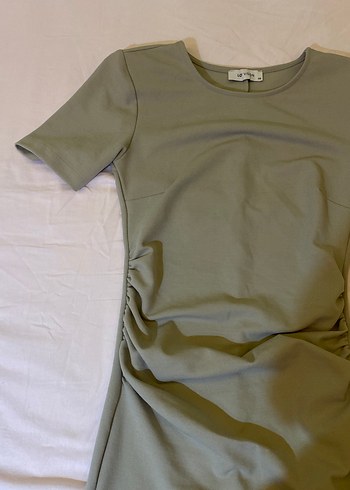 Kısa Kollu günlük elbise Khaki Renk - Görsel 2