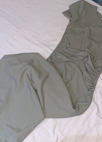 Kısa Kollu günlük elbise Khaki Renk - Görsel 4