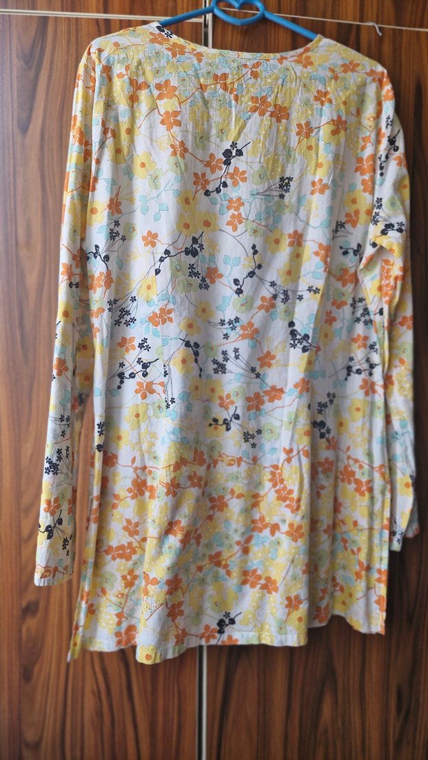 Çiçek Desenli Uzun Kollu Bohem Tunik - Görsel 2