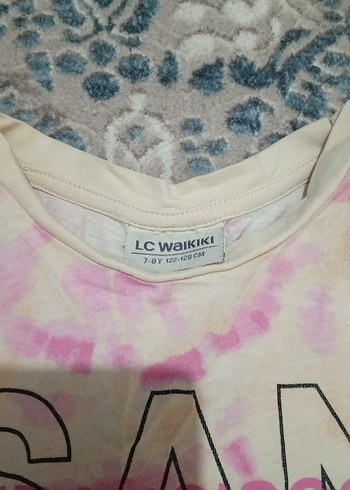 Kız Çocuk Pembe Batik Desenli Tişört - Görsel 2