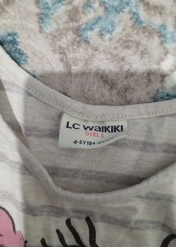 Bej Gri Çizgili Kız Uzun Kollu Tişört - Görsel 3