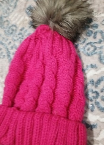 Pembe Örgü Kadın Bere - Görsel 4