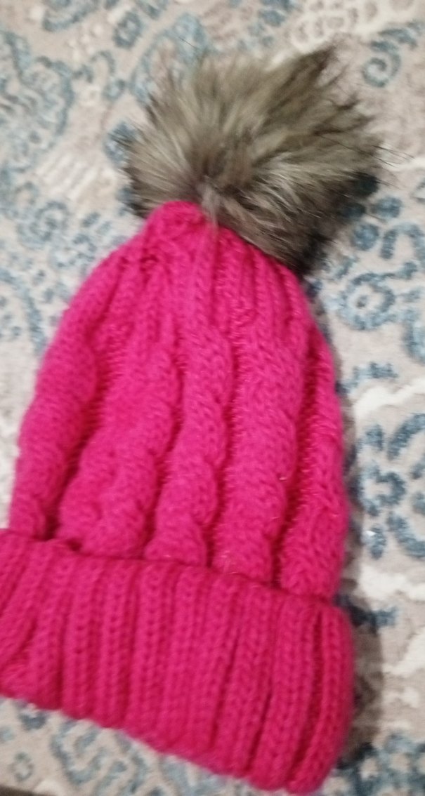 Pembe Örgü Kadın Bere - Görsel 4