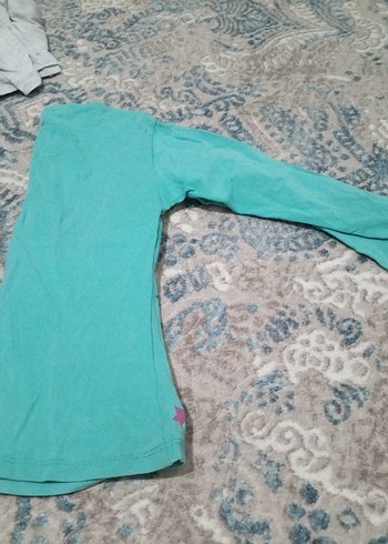 Kız Çocuk Turkuaz Parlak Yıldız Baskılı Tişört - Görsel 4