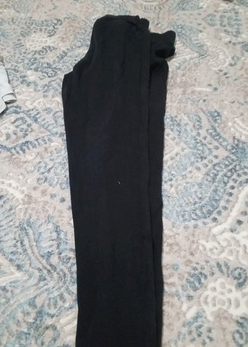 Kız Çocuk Siyah Dar Kesim Keten Pantolon - Görsel 2