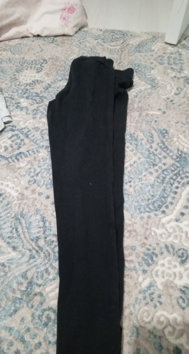 Kız Çocuk Siyah Dar Kesim Keten Pantolon - Görsel 2