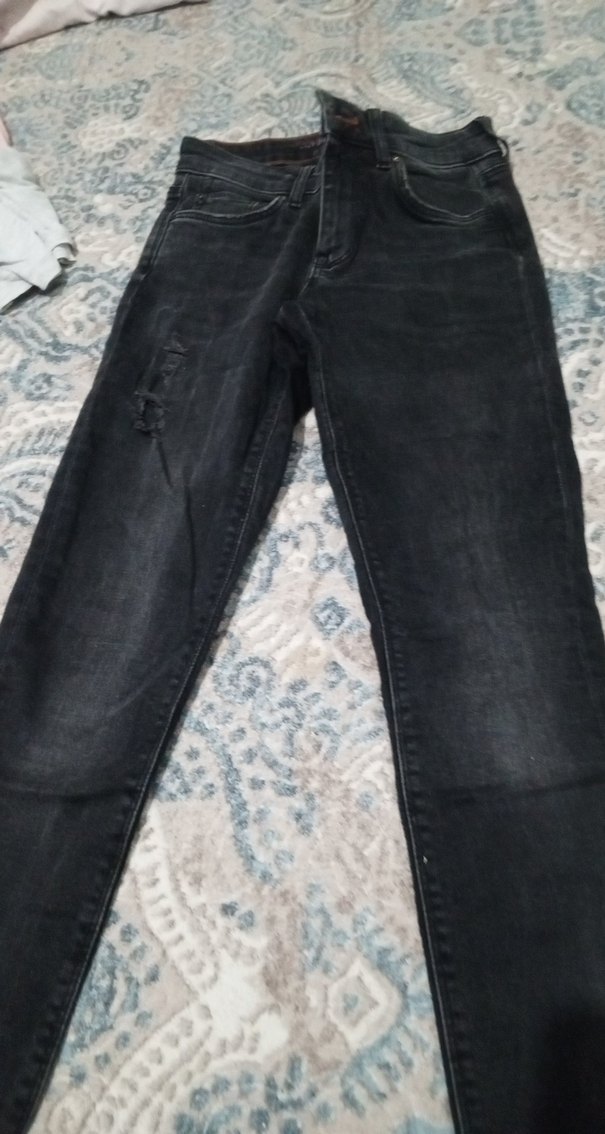 Gri Bol Kesim Kadın Midi Kot Pantolon - Görsel 2