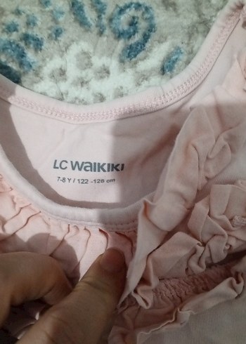 Kız Çocuk Pembe Pamuklu Kolsuz Fırfırlı Tişört - Görsel 2