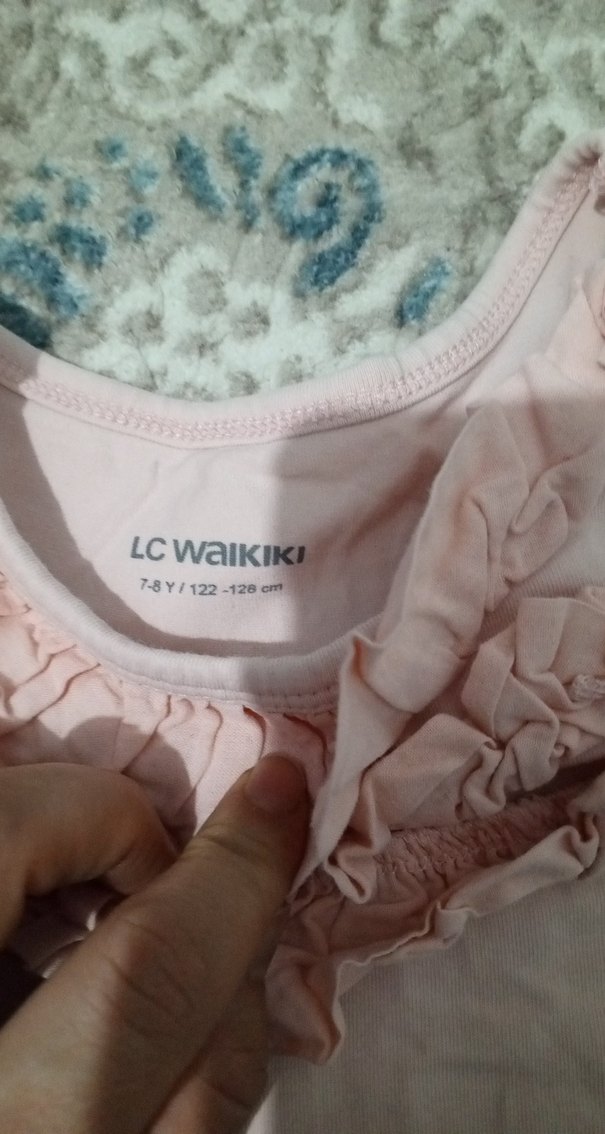 Kız Çocuk Pembe Pamuklu Kolsuz Fırfırlı Tişört - Görsel 2