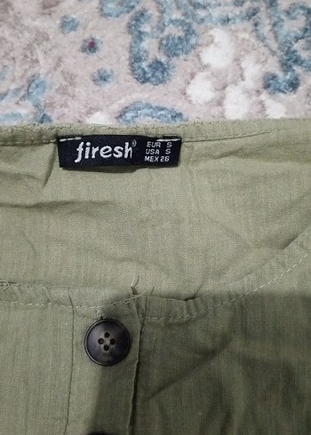 Düğmeli, Uzun Kollu, Keten Kadın Gömlek - Görsel 3