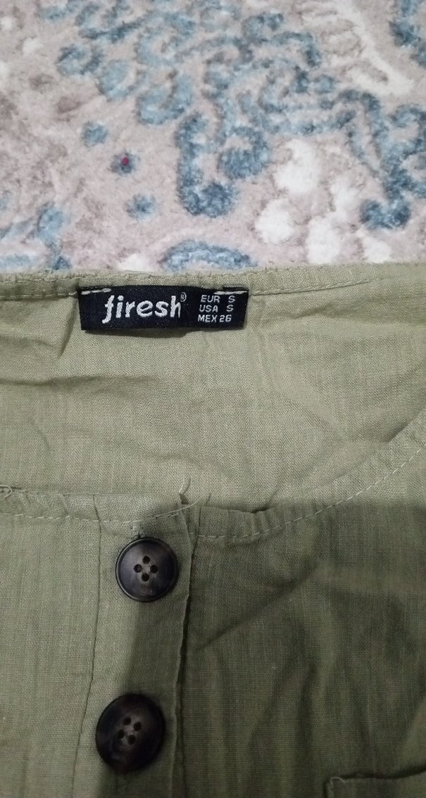 Düğmeli, Uzun Kollu, Keten Kadın Gömlek - Görsel 3