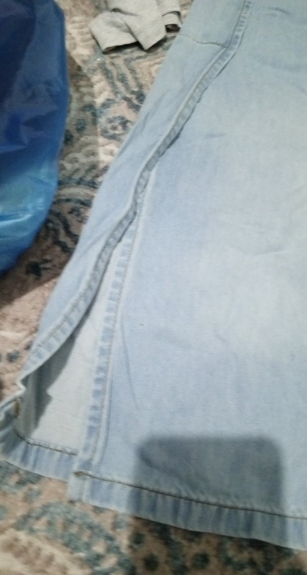 Loose Fit Mini Kot Şort - Görsel 2