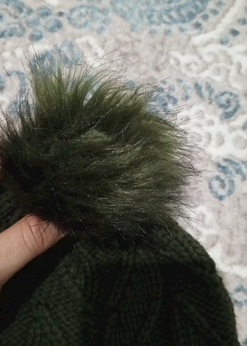 Bohem Tarzı Yeşil Örgü Kadın Bere - Görsel 3