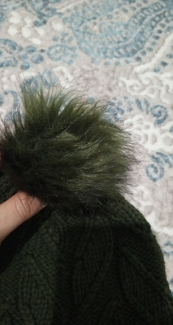 Bohem Tarzı Yeşil Örgü Kadın Bere - Görsel 3