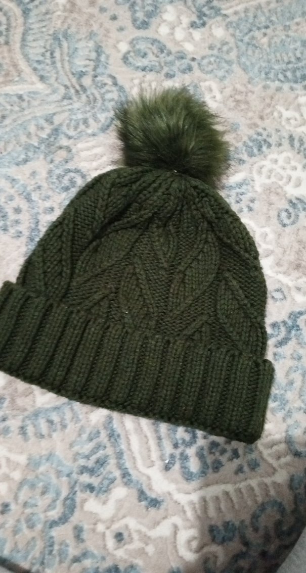 Bohem Tarzı Yeşil Örgü Kadın Bere - Görsel 2