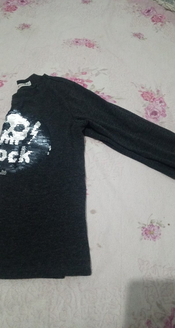Kız Çocuk Siyah Rock Punk Tişört - Görsel 3