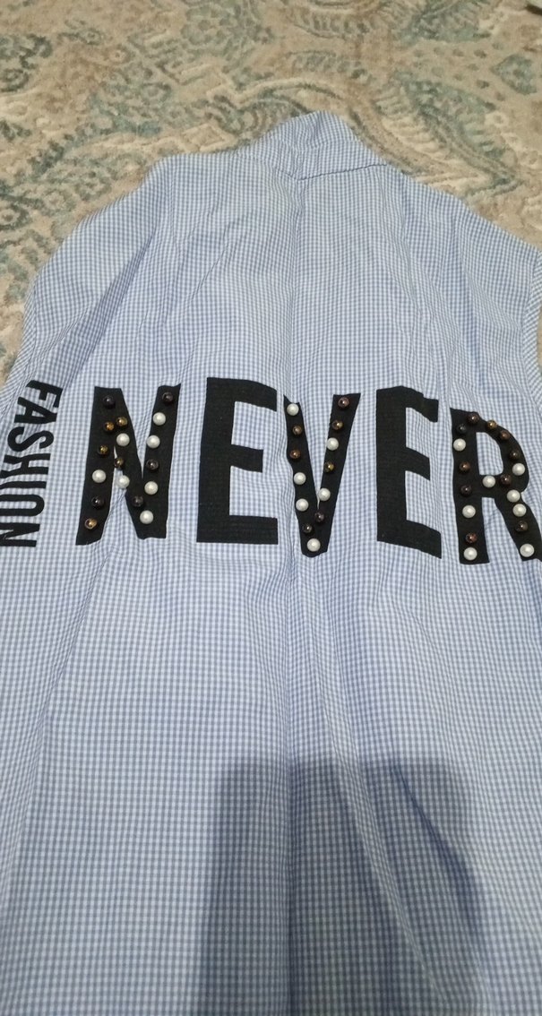 Mavi  Uzun Tunik Payetli - Görsel 3