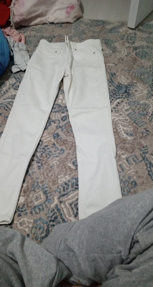 Beyaz Kadın Regular Fit Kumaş Pantolon - Görsel 2