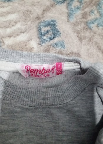 Nakışlı Gri Kız Sweatshirt - Görsel 4