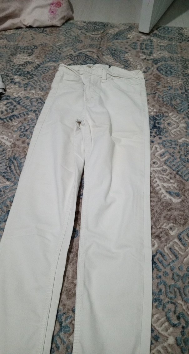 Kadın Beyaz Regular Fit Kumaş Pantolon - Görsel 2