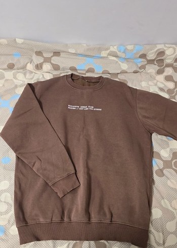 Kahverengi Baskılı Kadın Sweatshirt