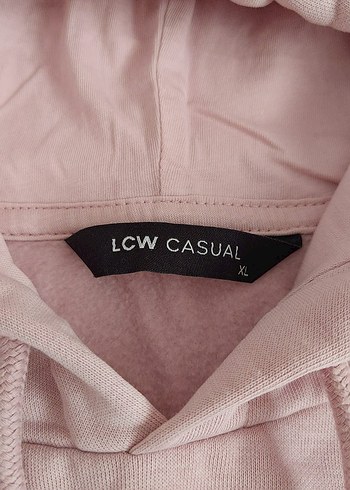 Pembe Kapüşonlu Salaş Sweatshirt - Görsel 3