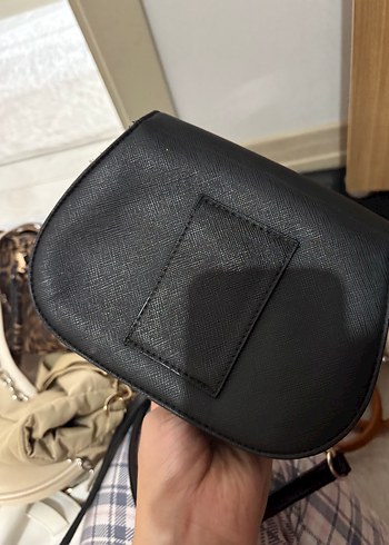 Zincir Detaylı Siyah Deri Kadın Çanta - Görsel 3