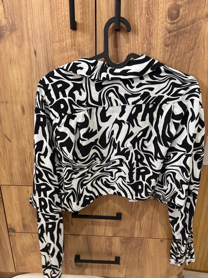 Zebra Desenli Uzun Kollu Mini Bluz - Görsel 3