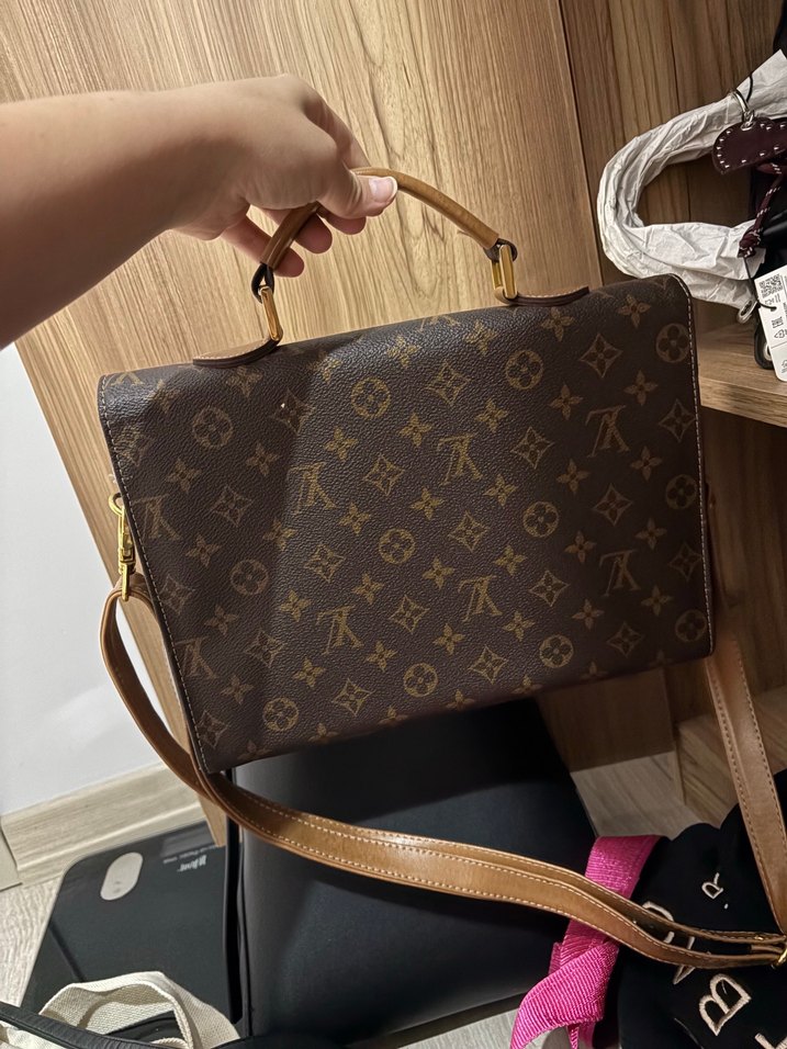 Klasik Bohem Kahverengi Deri Kadın Çanta - Görsel 2