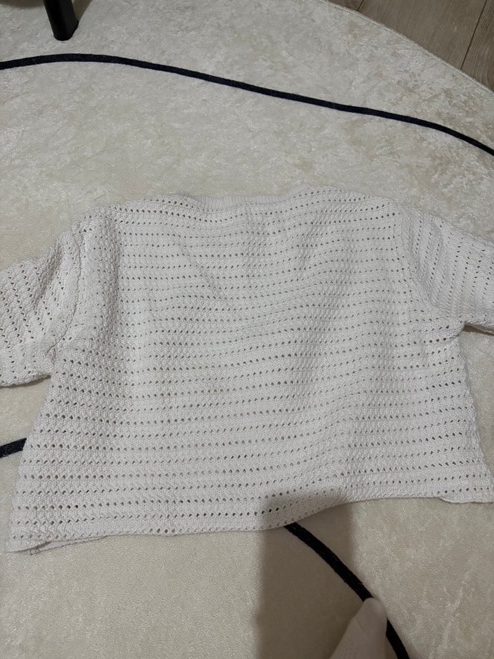 Kadın Beyaz Örgü Uzun Kollu Kazak - Görsel 3