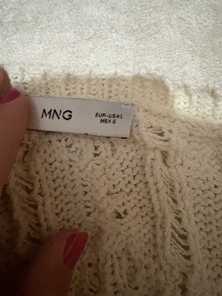 Kadın Beyaz Örgü Triko Kazak - Görsel 2