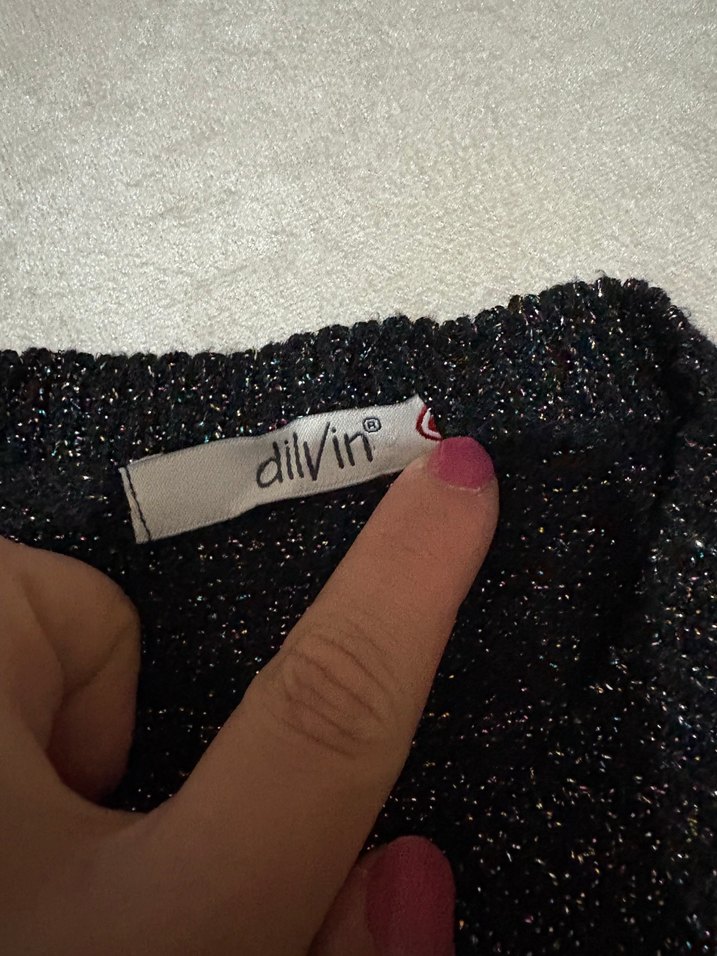 Kadın Gri Örgü Salaş Kazak - Görsel 2