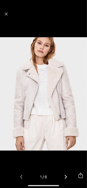 Bershka bej biker mont