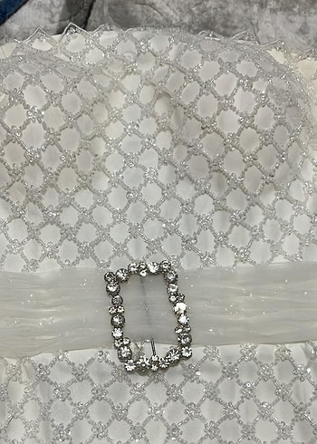 Straplez Midi Beyaz Prenses Gelinlik - Görsel 5