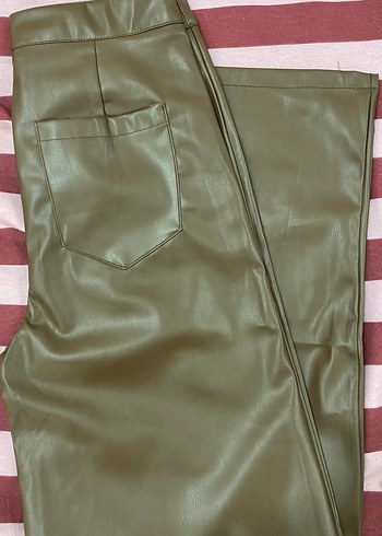 Kadın Parlak Kahverengi Deri Pantolon - Görsel 2