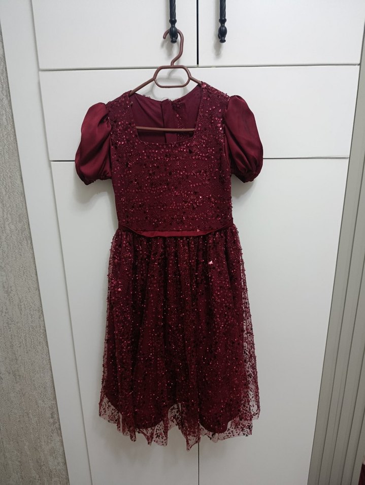 Mor Drapeli Uzun Abiye Elbise - Görsel 5