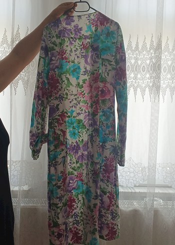 Armine Bohem Çok Renkli Uzun Elbise V Yakalı