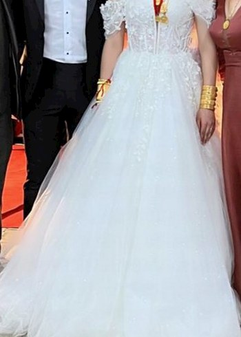 Straplez Uzun Kollu Prenses Gelinlik - Görsel 4