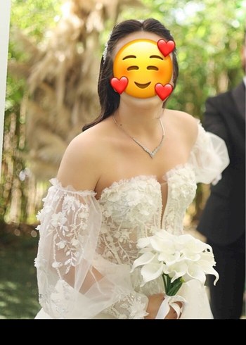 Straplez Uzun Kollu Prenses Gelinlik - Görsel 3