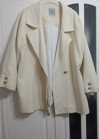 Zara Ekru Cift Sirali Blazer Ceket