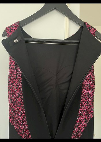 Uzun Pembe Yılan Desenli V Yakalı Elbise - Görsel 2