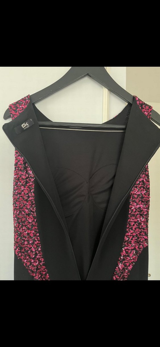 Uzun Pembe Yılan Desenli V Yakalı Elbise - Görsel 2